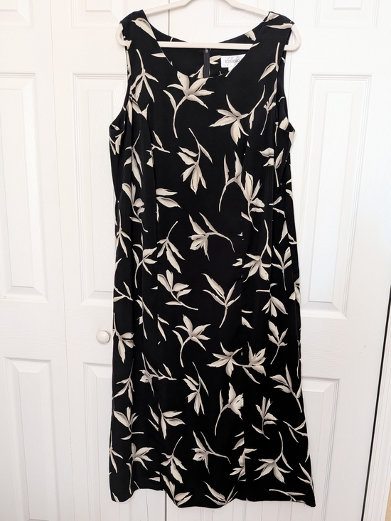 Studio I Dresses & Skirts - Studio 1 Black Midi/Maxi Dress with Cream Floral Print